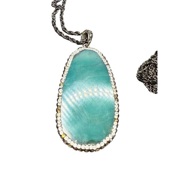 Anthropolgie Green Stone Long Necklace - Picture 4 of 6